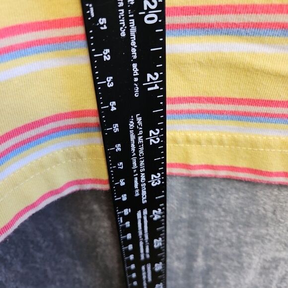 Kenneth Too Top Sz Lg Yellow Cotton Stripe Top Henley pullover - Picture 3 of 8